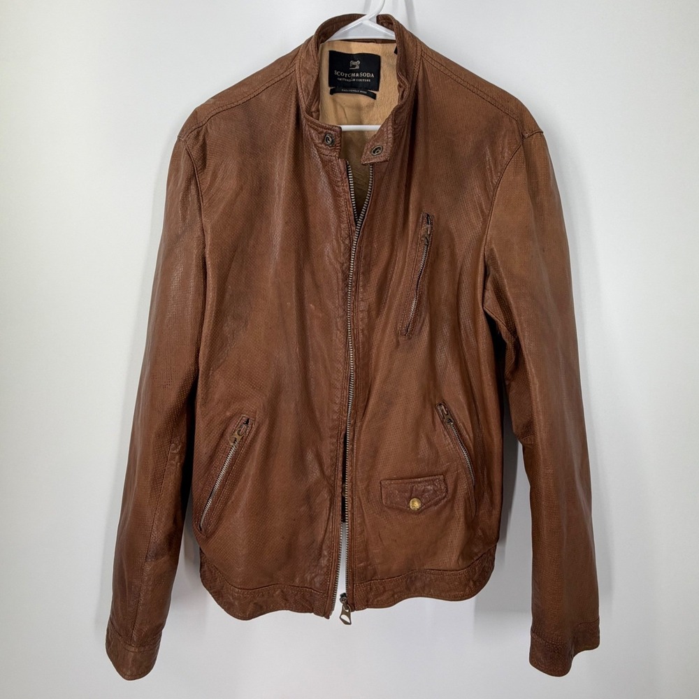Scotch and Soda Goat Leather Jacket, Amsterdam Couture Exclusive Men's Size L - Picture 3 of 16